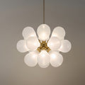 Art Deco Bubble Chandelier – Blue/Purple/White Glass for Living Room - Flindria