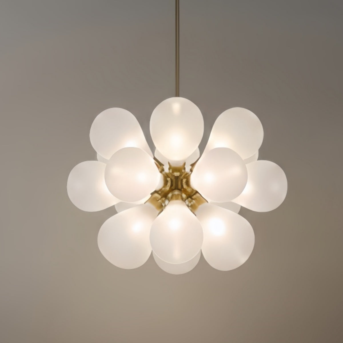 Art Deco Bubble Chandelier – Blue/Purple/White Glass for Living Room - Flindria