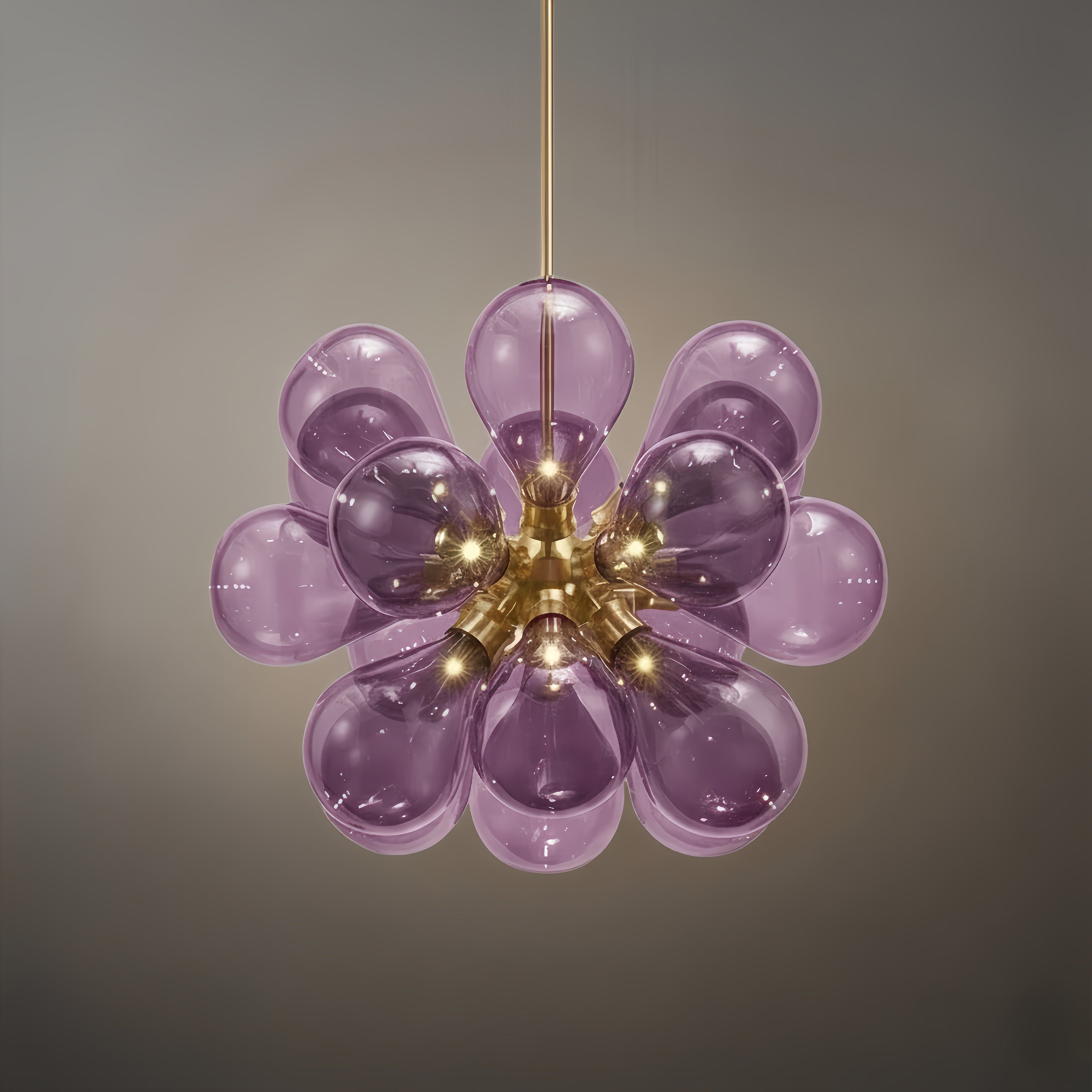 Art Deco Bubble Chandelier – Blue/Purple/White Glass for Living Room - Flindria