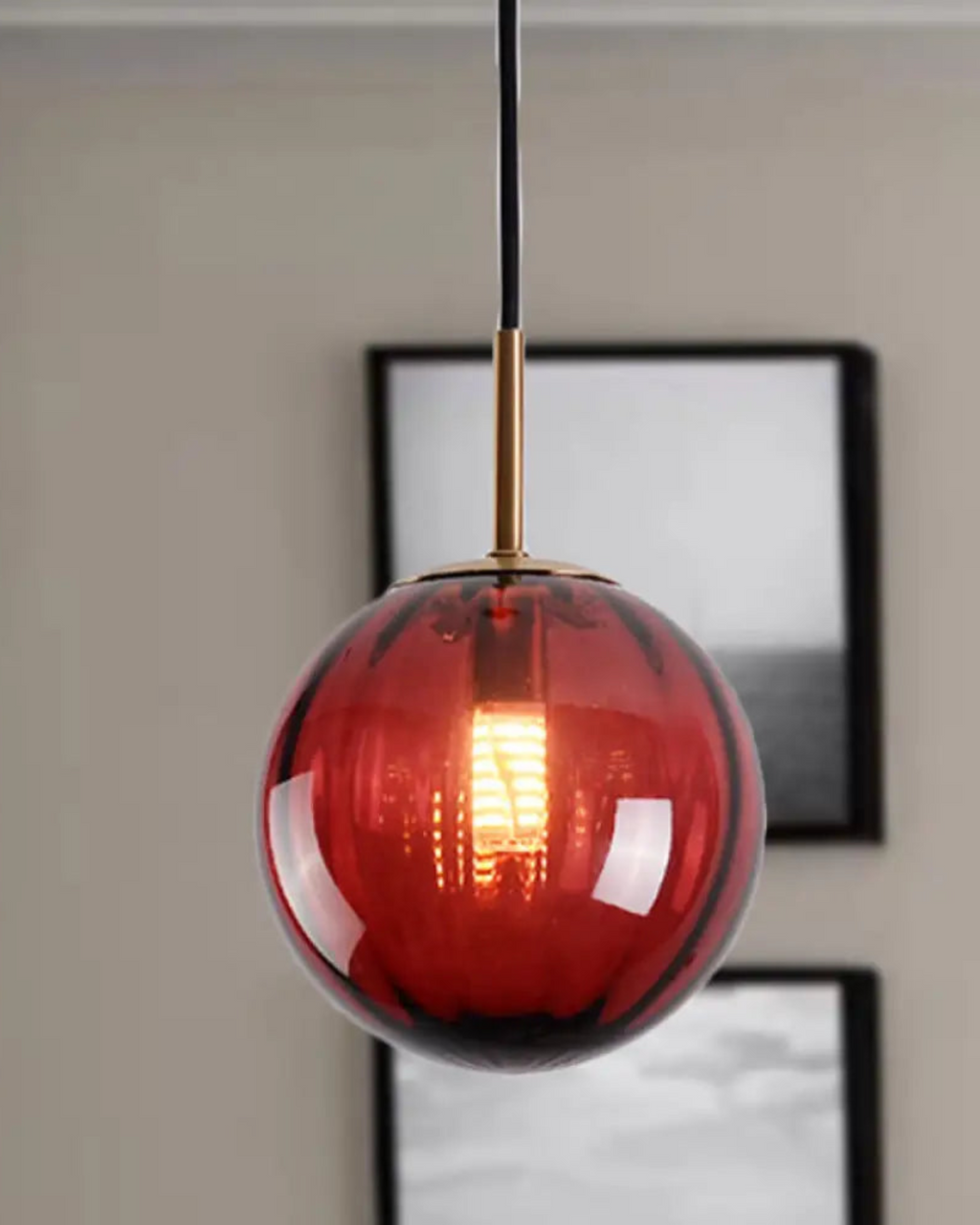 VeraLux vintage taklampa i bärnstensfärgat glas med varmt sken