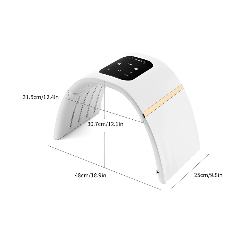 Aurelle LED-fotonterapienhet för ansiktet — sju färger, 112 nära-infraröda SMD-lysdioder