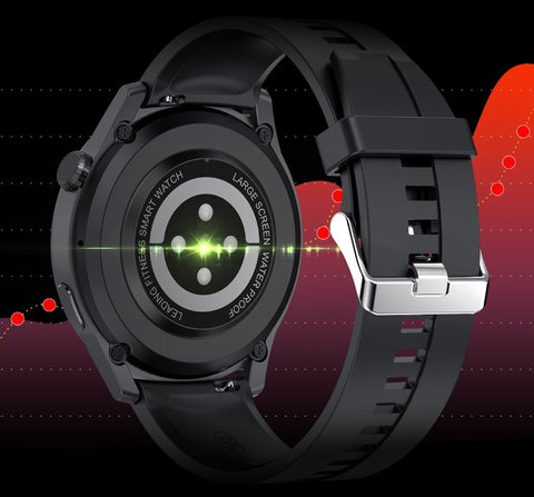 Smartwatch Bluetooth impermeable para hombre — monitor de ECG, PPG, frecuencia cardíaca y oxígeno en sangre