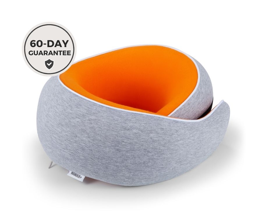 Almofada de viagem para o pescoço em espuma viscoelástica — Ajuste ergonómico e formato compacto para transportar