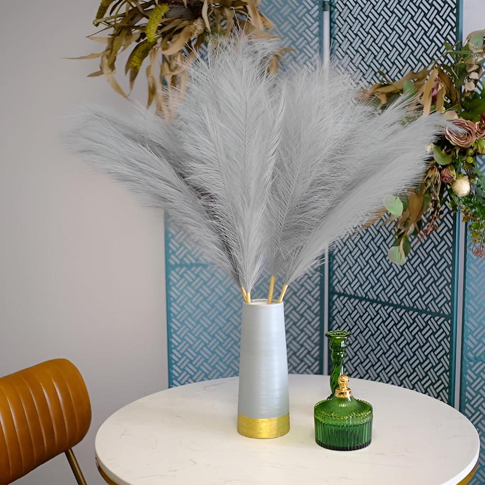 Steli decorativi di erba della pampas sintetica — Set da 3 pezzi che non perde foglie