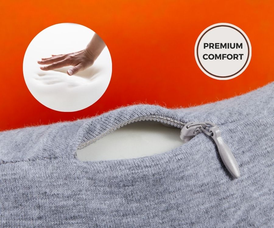 Almofada de viagem para o pescoço em espuma viscoelástica — Ajuste ergonómico e formato compacto para transportar
