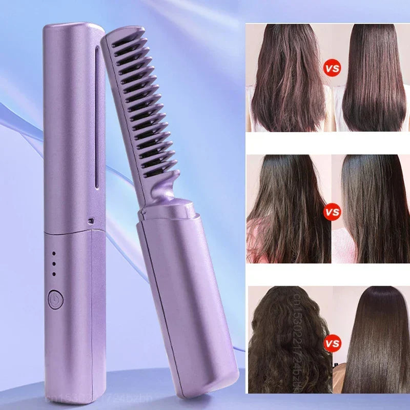 SmoothSculpt Cordless Heated Hair Straightening Brush