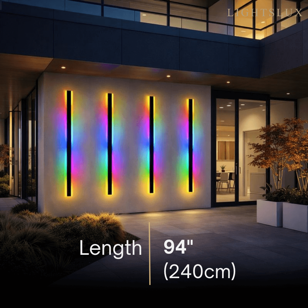 Modern Outdoor LED Wall Light (RGB) — Available in 8 Sizes - Flindria