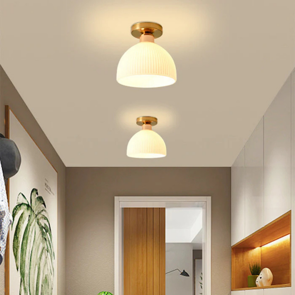 NovaGlass Contemporary Ceiling Light With Glass Shade For Interiors