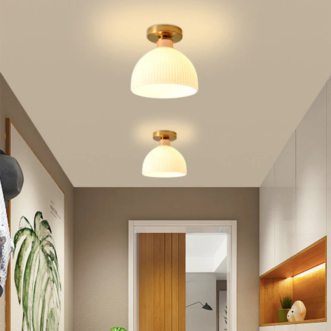 NovaGlass Contemporary Ceiling Light With Glass Shade For Interiors