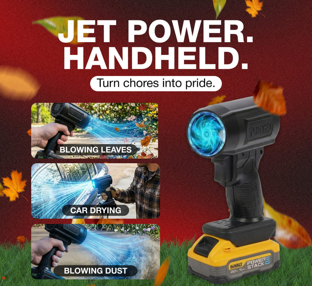 Wireless Handheld Air Blower — 200 MPH Output, 130,000 RPM Motor, 0.66 Pounds