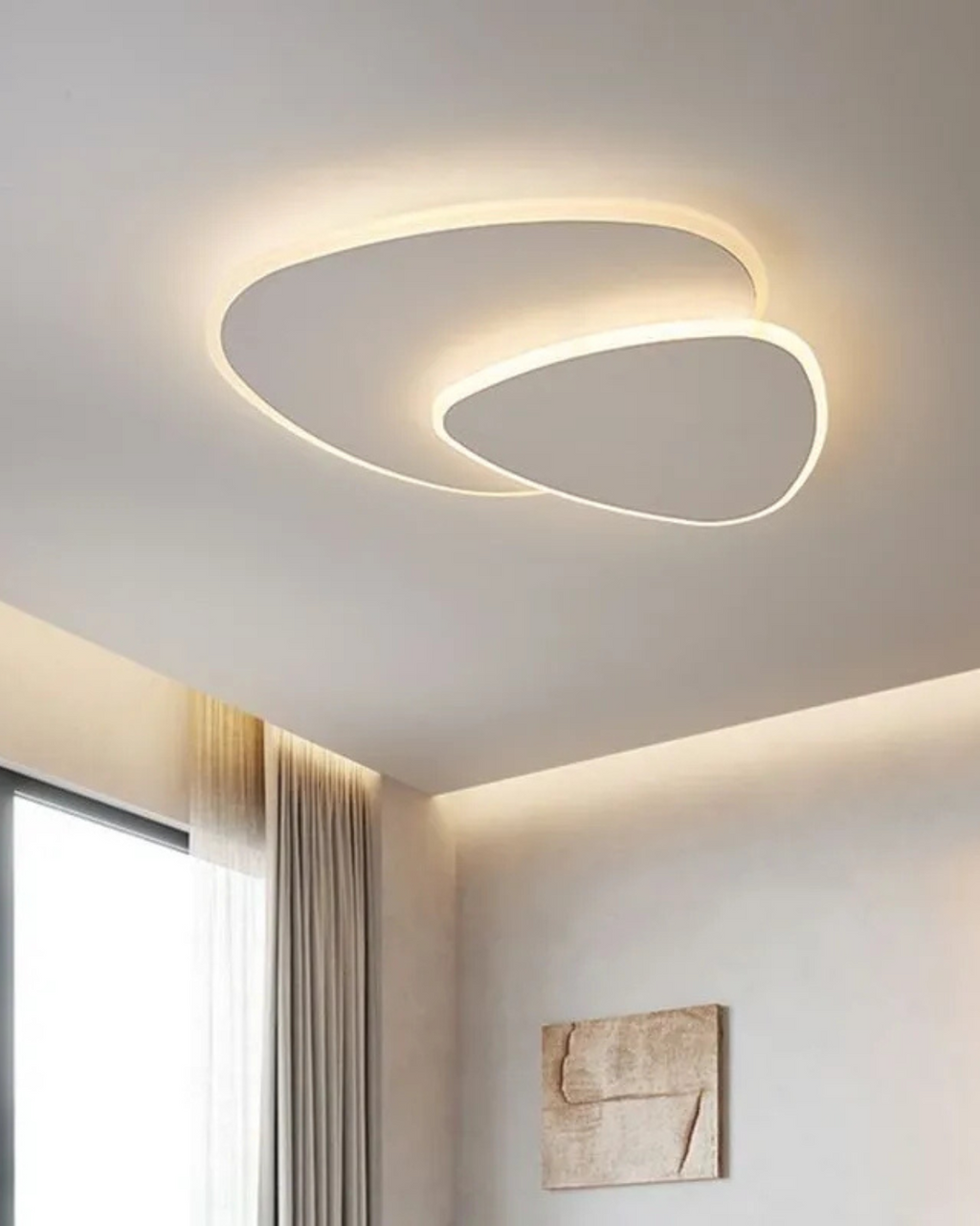Asymmetrical Ceiling Light — Integrated LED Warm Glow
