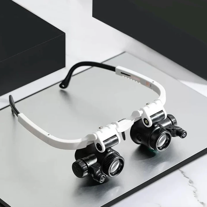 Lunettes-loupes LED ClariVue — Double éclairage, luminosité et grossissement réglables