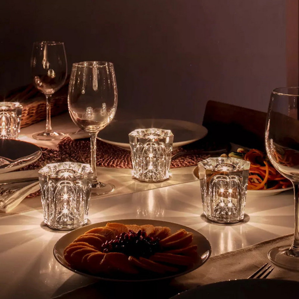 Solara CrystalGlow Rechargeable LED Lamp Faceted Crystal