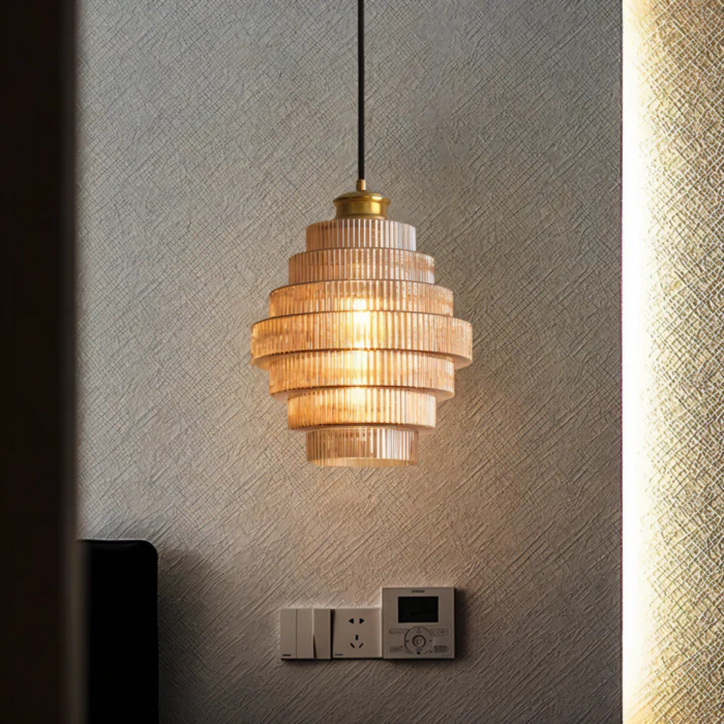Kirrea Messing Akzent Glas Pendelleuchte im Vintage-Stil