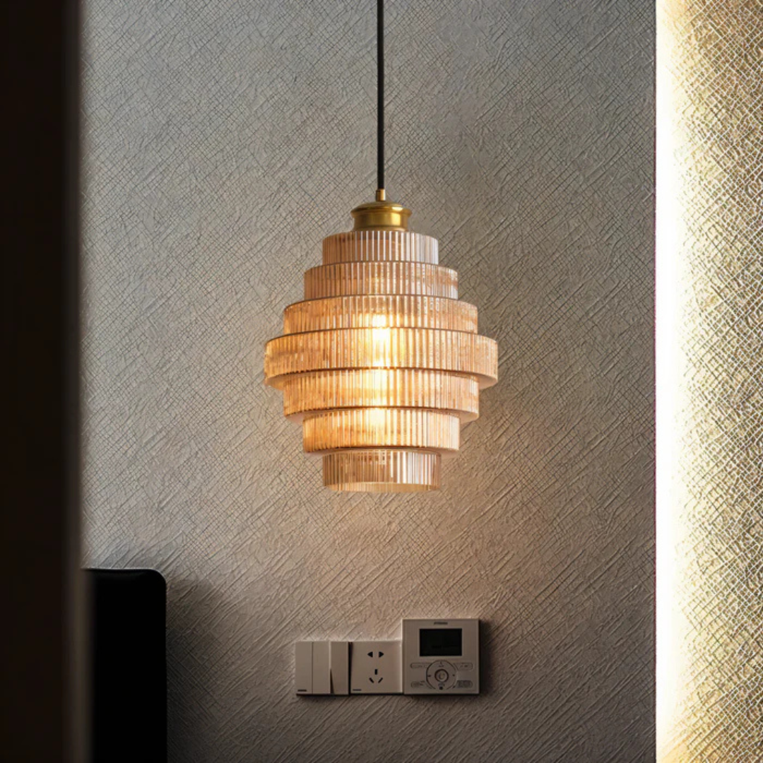 Kirrea Messing Akzent Glas Pendelleuchte im Vintage-Stil