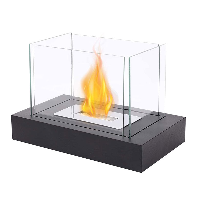 JHY DESIGN Rectangular Tabletop Fire Bowl Pot — Four-Sided Glass