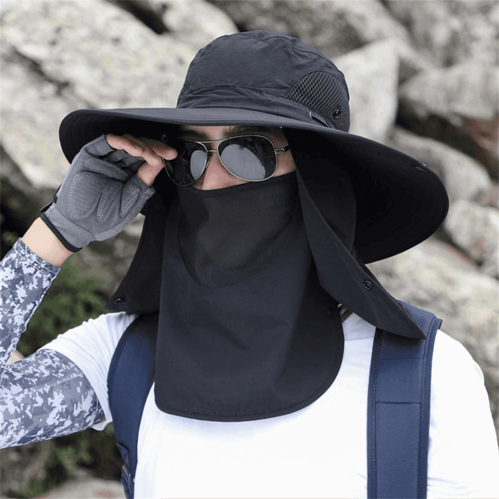 Fiskerihat med bred skygge og god ventilation — fuld solbeskyttelse