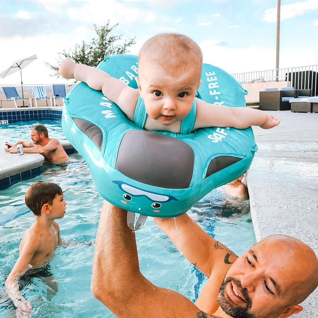 Baby Swim Trainer Baby Float — No-Inflate, Detachable Canopy
