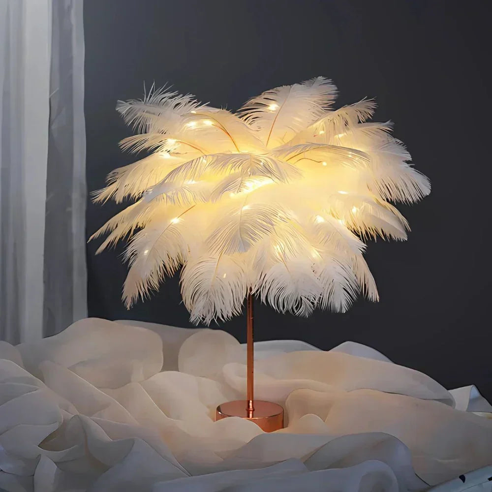 Aurora Feather Lamp — Elegant Soft-Glow Accent Lighting