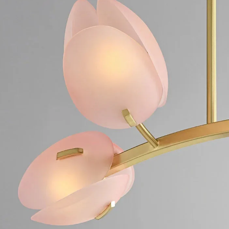 Nova Ceiling Light With Scandinavian Pink Tulip Glass Shade