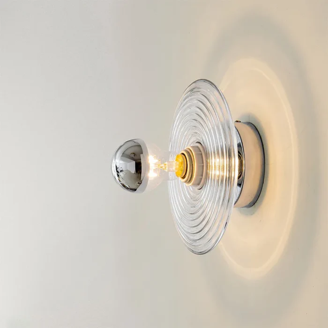 SolaraGlass Wall Lamp Featuring Warm Ambient Glow For Living Rooms And Bedrooms