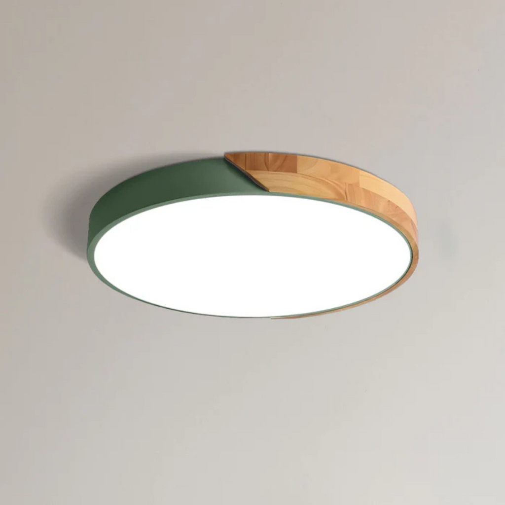Wood Ceiling Light — Scandinavian Style, Warm LED Glow