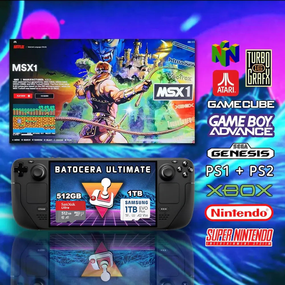 Batocera Micro SD Card 512GB/1TB for Steam Deck LCD & OLED