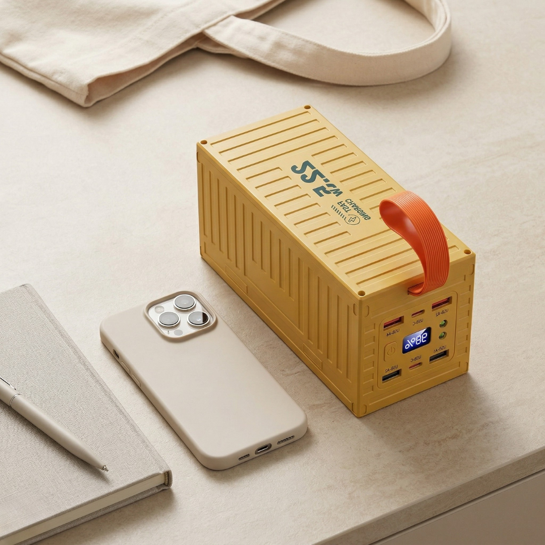 סוללת גיבוי ניידת בקיבולת 60000mAh — צג דיגיטלי לניטור הסוללה