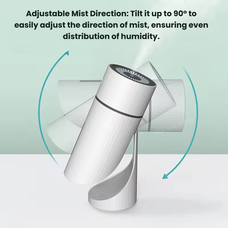 Humidificador ultrasónico de viaje recargable Aerolite — Diseño compacto, niebla silenciosa y brillo LED