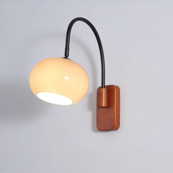 Bauhaus-væglampe i roterende glas i khaki - justerbart design