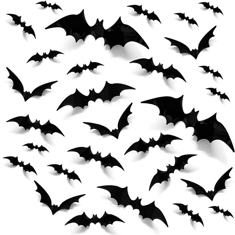 3D PVCハロウィンコウモリ壁用ステッカー | Filindra