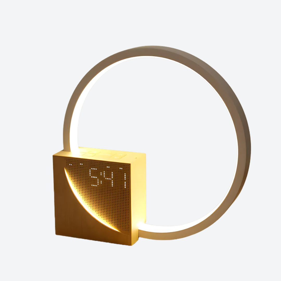 LED noční světlo AureaLume s USB nabíječkou a budíkem