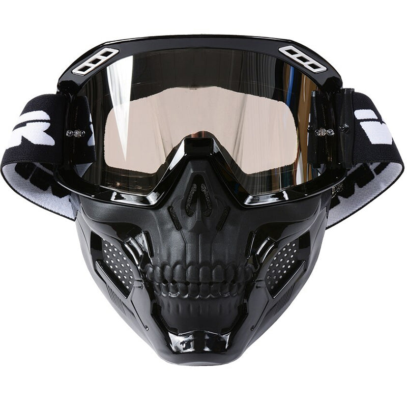 Maschera da moto a teschio — lente antiurto