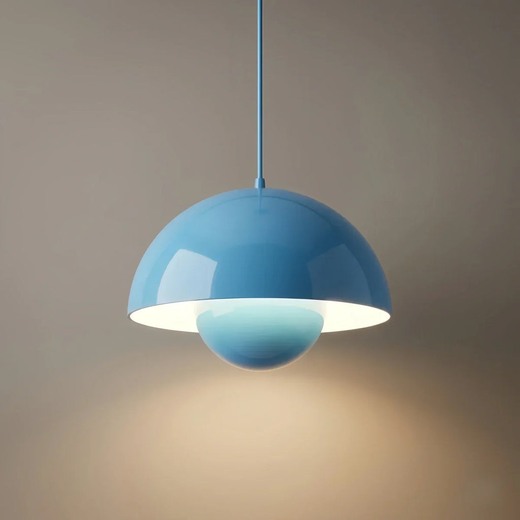 Art Deco Morandi Dome Pendant Light – Colorful Metal Lamp for Bedroom - Flindria