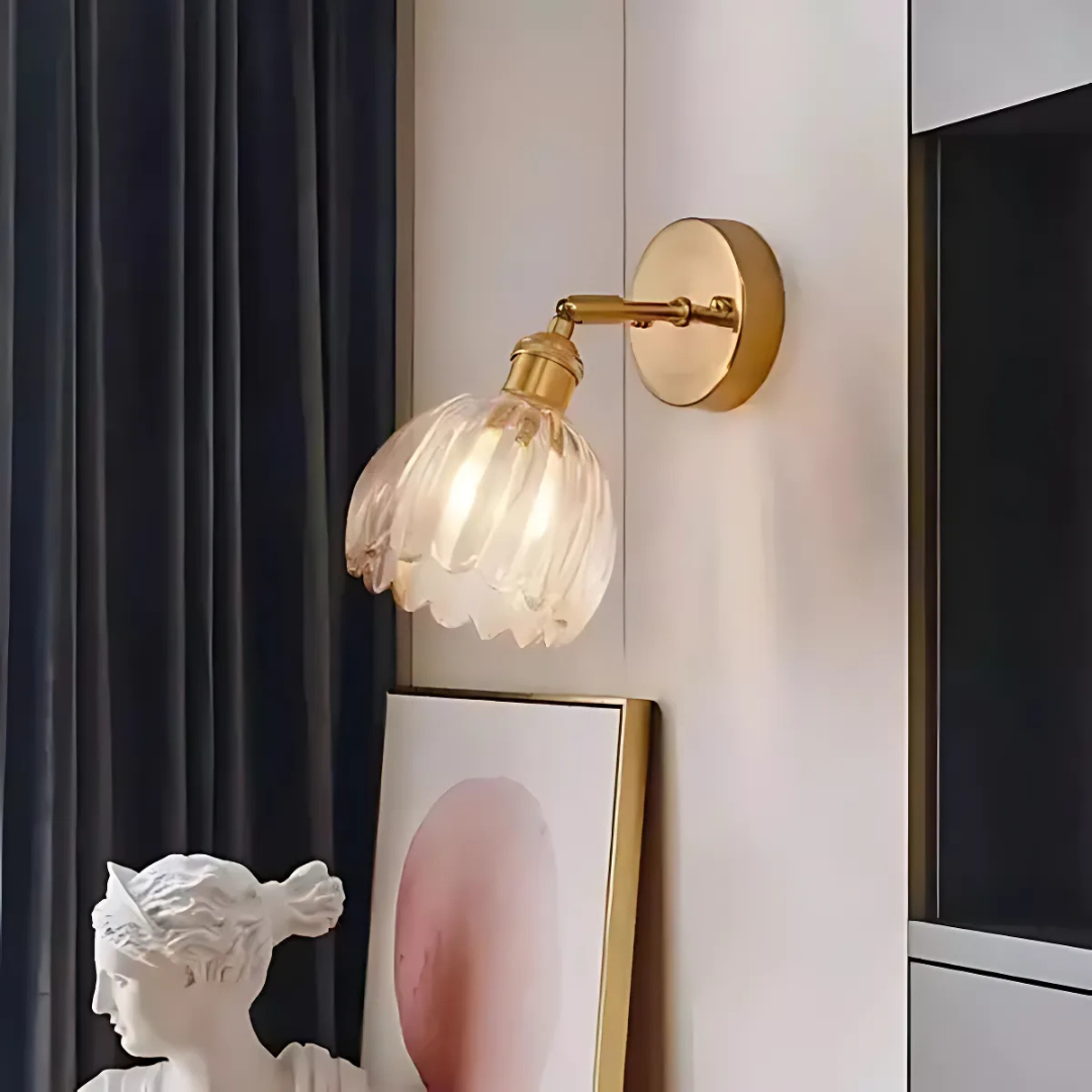 Lumira Glass Tulip Wall Light For Bedroom Ambience Soft Glow