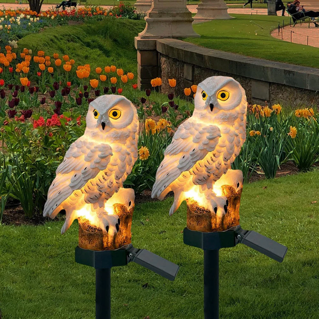 NyraGlow Solar Owl Pathway Light For Outdoor Glow Garden