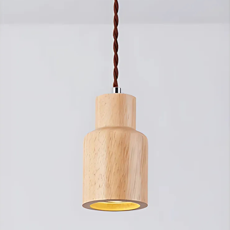 LumenVale Wooden Pendant Light With Warm LED Glow For Dining Rooms