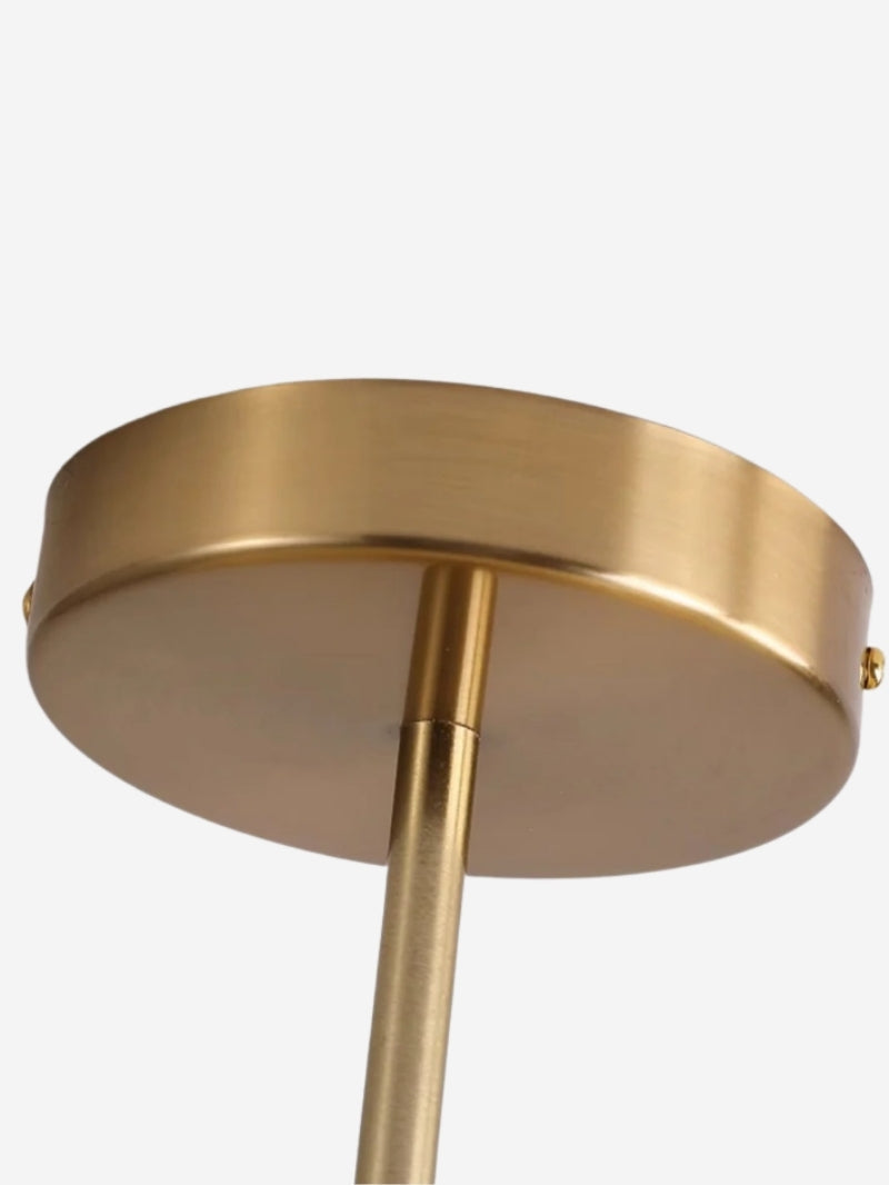 Bauhaus Circular Ceiling Light — Glass Disk Shade, Brass or Chrome Finish, Orange-Yellow or White Glass