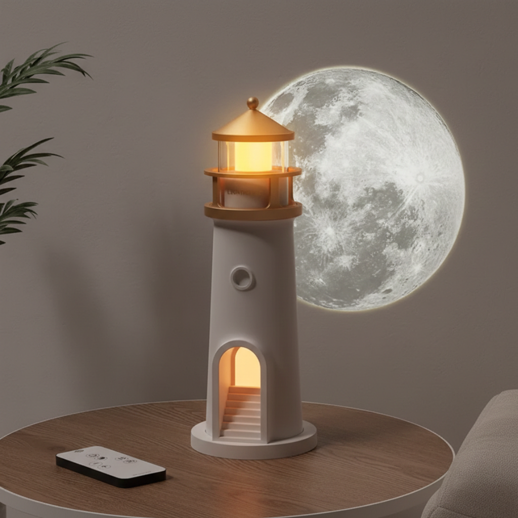 Přenosné projekční noční světlo a reproduktor — integrovaná audio lampa