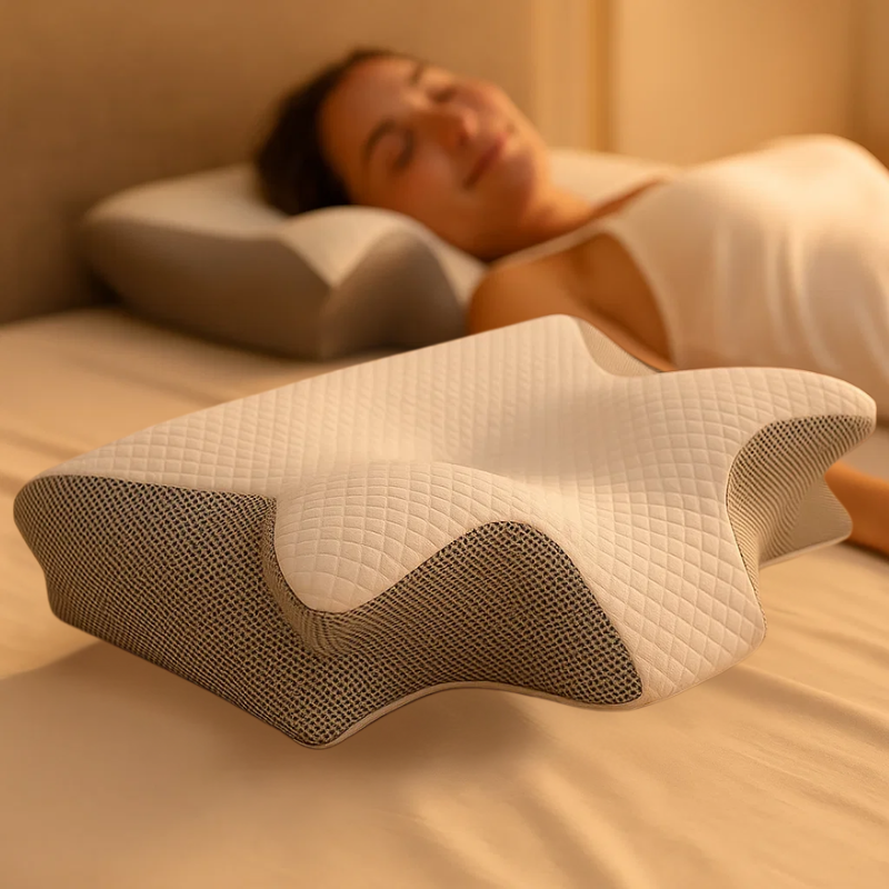 SomniEase Memory Foam-nakkepude – Kontureret ergonomisk design