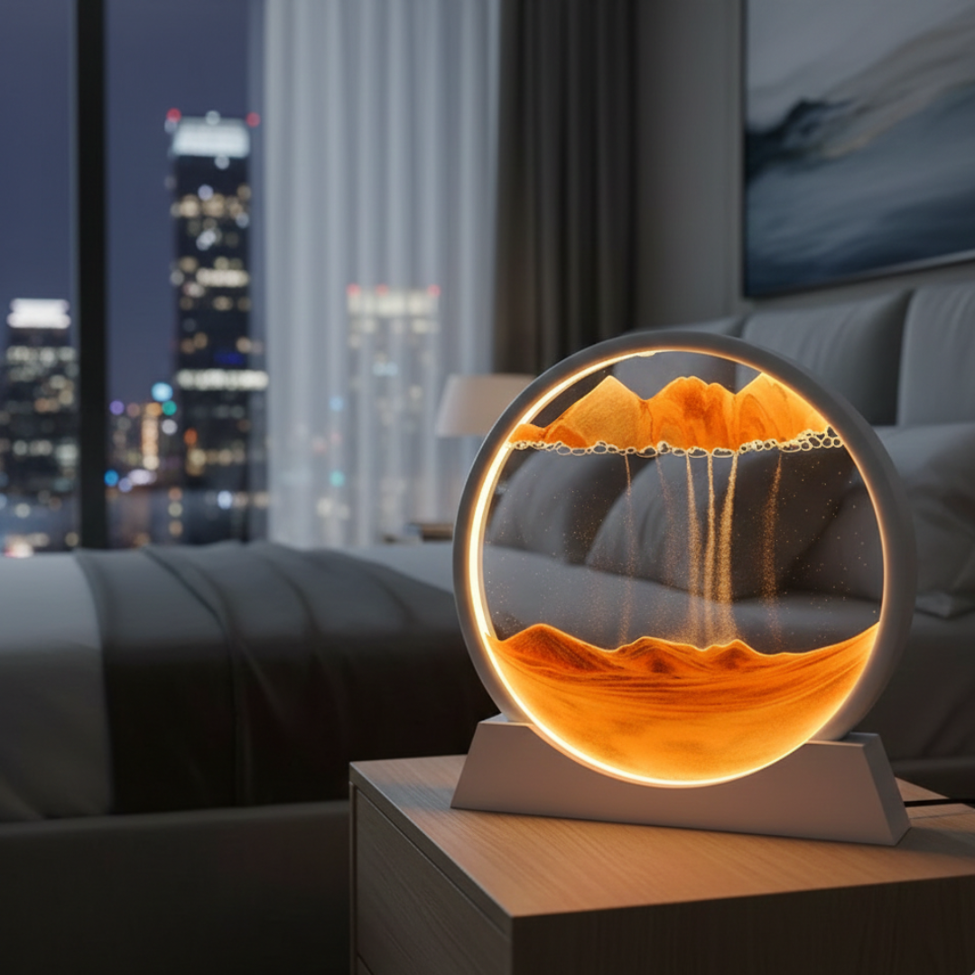Gravity Flow Sand Art Frame — Circular Multi-Hued Kinetic Decor
