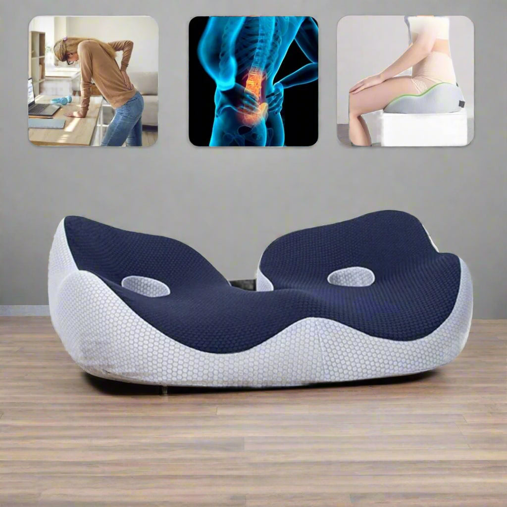 AetherFlex ergonomisk sædehynde i memoryskum — design til støtte af kropsholdningen