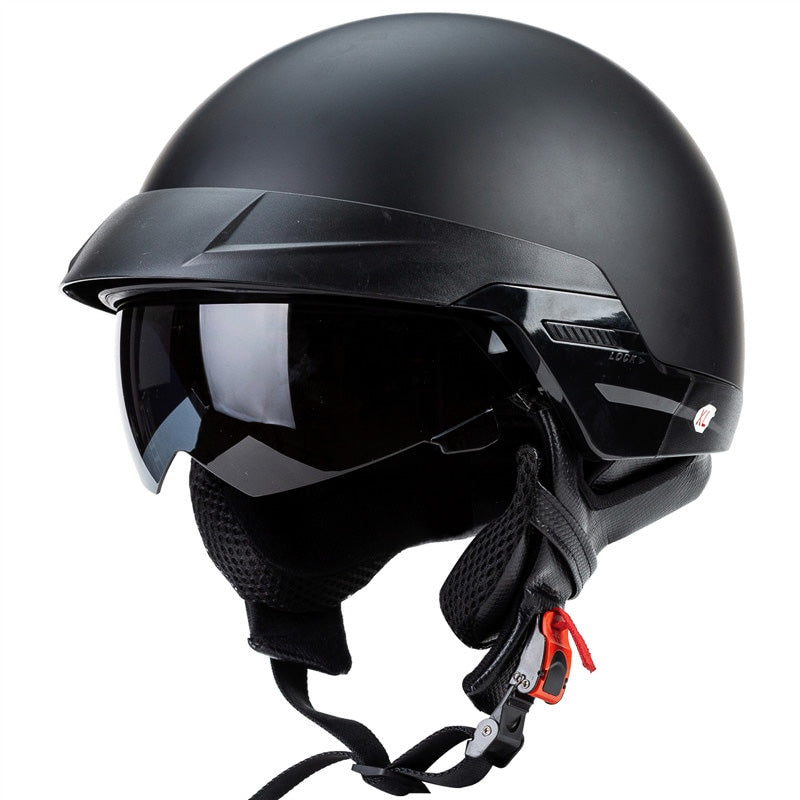 Casco abierto para motocicleta Cruiser — homologado por el DOT, con forro interior extraíble
