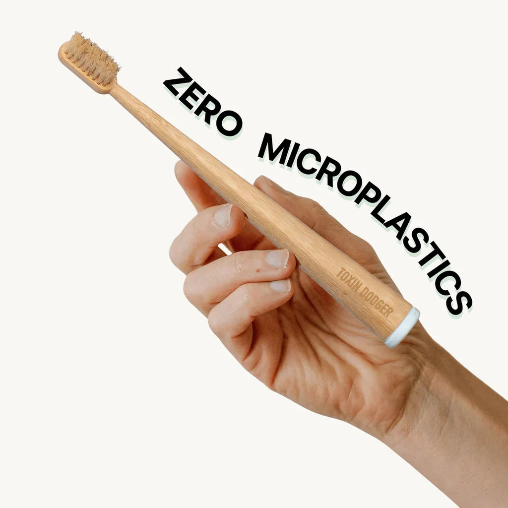 Four-Pack Bamboo Toothbrush Set — Natural Bristle Design