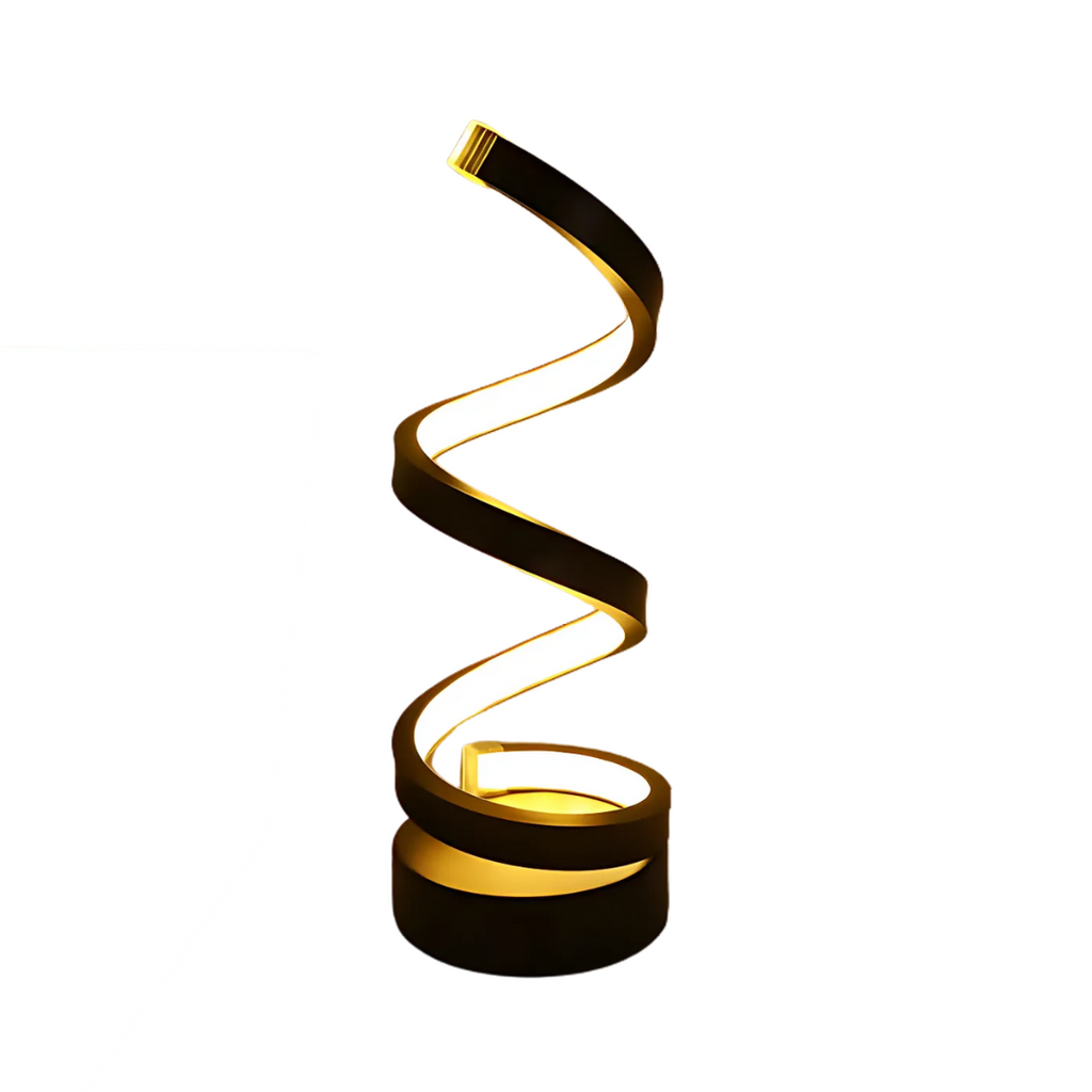 LumaSpire Spiral LED Table Lamp With Battery Power Dimmable And Tunable Light