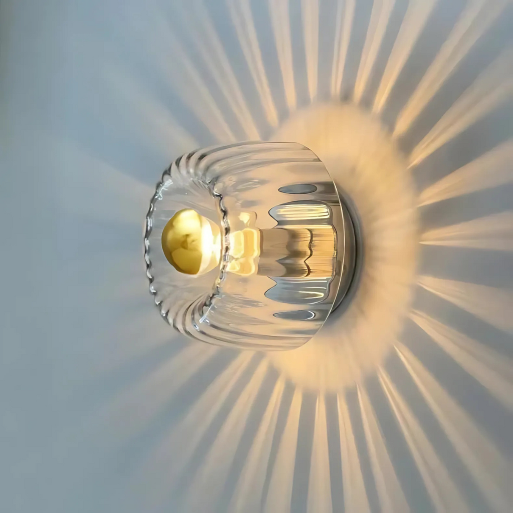 AstraGlass Bauhaus Wall Lamp With Silver Finish For Indoor Lighting