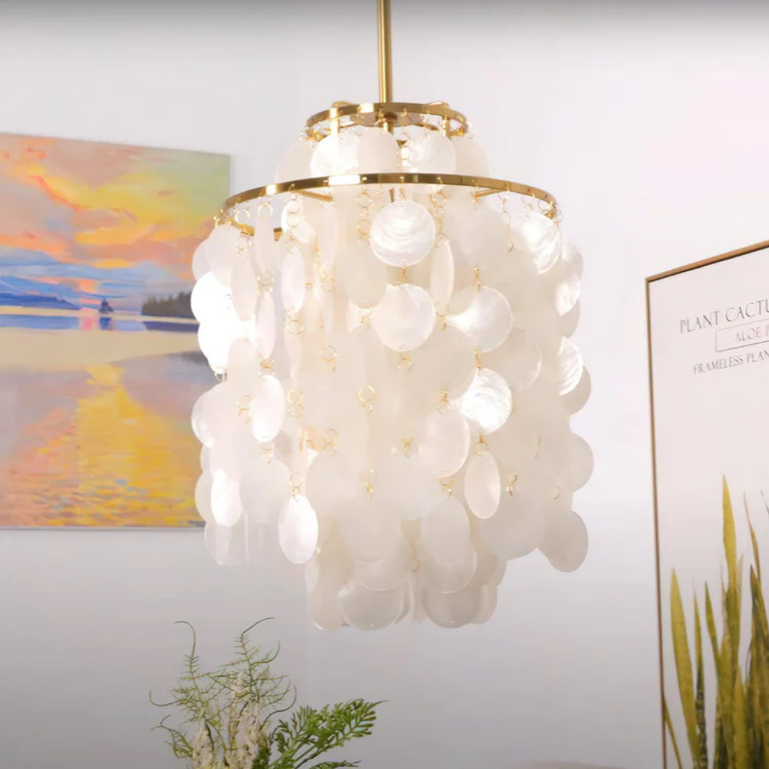 Seashell Pendant Fixture By Kirrea With Vintage Glow For Dining Rooms