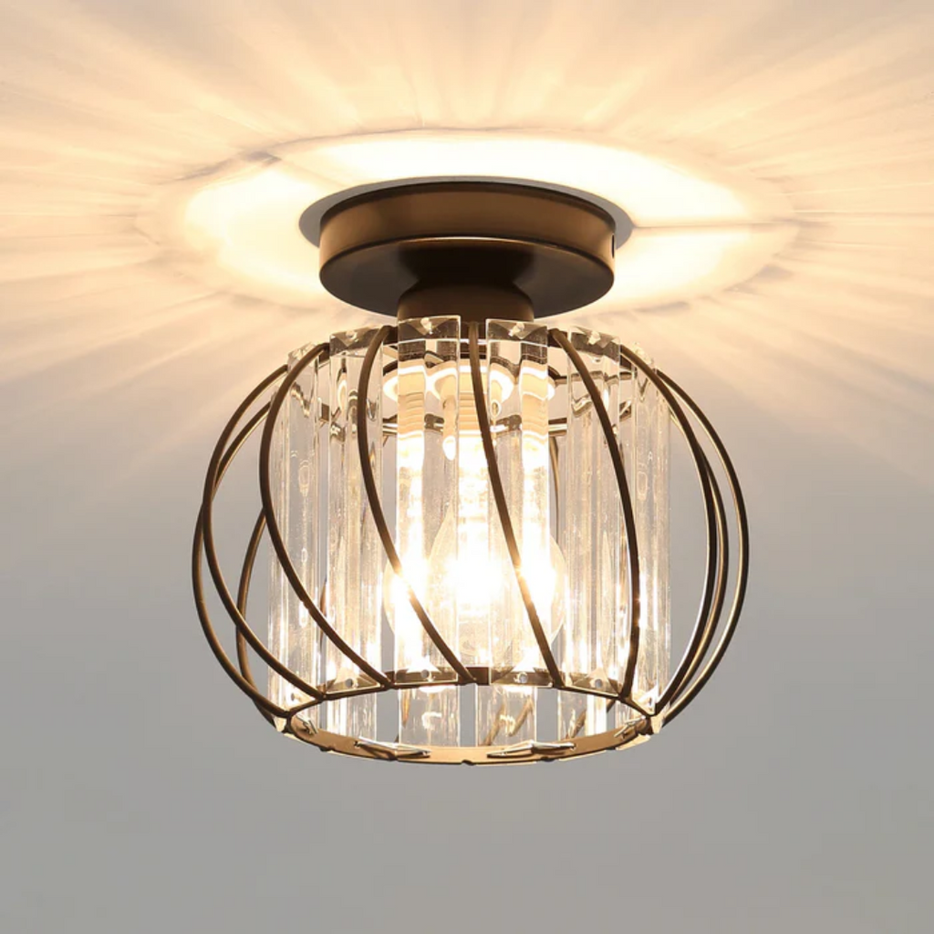 Luminária de teto em vidro AureliaGlow com brilho ambiente suave para salas de estar