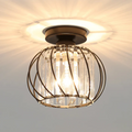 Luminária de teto em vidro AureliaGlow com brilho ambiente suave para salas de estar