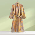 Zachte katoenen kimono-badjas - Lichtgewicht wikkelmodel